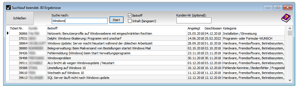 Beispiel: Volltextsuche